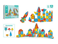 Ensemble de blocs de construction magnétiques colorés pour enfants, jouet de construction créatif STEM, briques éducatives sûres et durables
