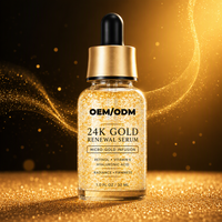 Essence faciale à la feuille d'or pour soins de la peau en marque blanche, formule anti-âge hydratante et raffermissante 24K, OEM/ODM
