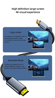 Câble tressé HDMI haute vitesse Type C vers 4K 60Hz DT-2902 pour ordinateur portable/téléphone/tablette/téléviseur/moniteur