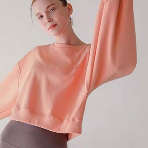 Aoyema High Quality <strong>Bubble</strong> Puff Oversized Women Pullover Short Crop <strong>Top</strong> Sweatshirts Jumper Drop Shoulder Crewneck Long Sleeves - Product Image 4