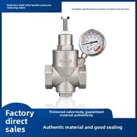 Válvula Reductora de Presión de Agua Manual de Acero Inoxidable 304, Tipo Pistón, Ajustable, Conexión Roscada para Tubería Ramal, Modelo YZ12X