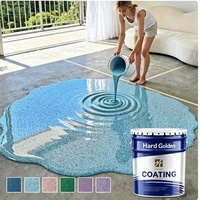 Revêtement de sol époxy auto-nivelant effet marbre, peinture liquide colorée résistante à l'usure pour application au sol