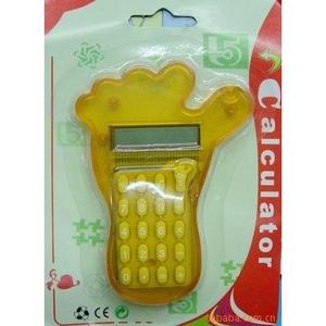 Cartoon Footprint Calculator Yellow Plastic 8 Digits Battery Powered Multicolor - Product Image 1