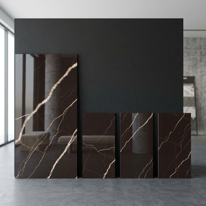 Laurent Black 800x1600mm High Gloss Porcelain <b>Tiles</b> Marble Look Floor And Wall <b>Tiles</b> For Luxury Interiors - Product Image 3
