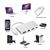 Adaptateur Hub USB C 3.0 100 Mbps Type-C vers RJ45 Ethernet 4K HD Compatible MI pour MacBook HP ENVY13 Samsung S21 Dex Xiaomi 10 PS5 TV