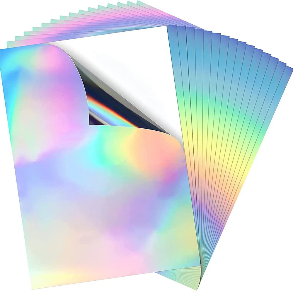 Inkjet Plain Holographic PP Self Adhesive Film with Water Activated Acrylic Adhesive Masking Adhesive Sticker Paper