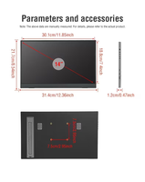 Moniteur portable sans fil de 15,6 pouces avec projection par détection de gravité, écran horizontal et vertical