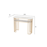 Table de Manucure Dorée de Luxe Personnalisée en Métal pour Salons de Manucure, Services de Spa des Ongles, Chambre, Salon et Centre Commercial