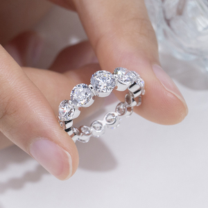 Bague en argent S925 avec diamant rond taillé MSR-2193 pour femme - Product Image 5