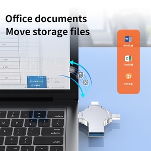 محرك أقراص القلم Usb2.0 مع صندوق 64 جيجابايت ، جيجابايت ، جيجابايت ، ذاكرة مجانية ، شعار مخصص يو القرص لهدايا الزفاف 3in1 4in1 OTG - Product Image 2