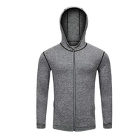 Vêtements de sport pour hommes, veste à capuche zippée, fine, respirante, à séchage rapide, en polyester, décontractée, pour le basketball et la course à pied