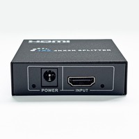Répartiteur 4K 2K 1.4 (1 entrée, 2 sorties) pour double moniteur, boîtier métallique noir mat, prise en charge audio-vidéo 3D