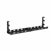 CC11-10-2 Plateau de gestion de câbles perforé extensible sous le bureau, fixation par pince, en acier, support de rangement pour câbles haute résistance pour la maison et le bureau