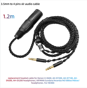 1.2 ม. 3.5 มม. ถึง 3.5 มม. สายสัญญาณเสียงสำหรับ AH-D7100 7200 D600 D9200 5200 โซนี่ MDR + Z7 Z1R ชุดหูฟัง - Product Image 6