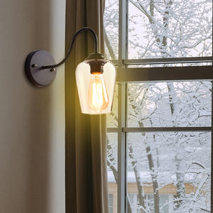 Lámpara de pared de doble cabeza de cristal para Loft Vintage moderna, lámparas Edison de estilo rural, lámparas de pared de bola de cristal Retro de arte del hierro - Product Image 3