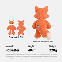 Couette personnalisée en forme de renard mignon, jouet apaisant pour enfants avec doublure en maille aromatique chaude, rembourrage en coton PP polyester, cadeau d'anniversaire
