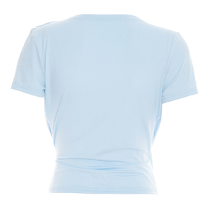 Viviblook Y26TP230 Camiseta Casual de Verano para Mujer, Nueva Moda, Color Sólido, Manga Corta, Sexy, Cuello Cruzado, Top de Manga Corta - Product Image 6