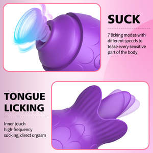 Nuevo 2 en 1 potente estimulador del clítoris del pezón para lamer la lengua, vibrador de succión, placer sexual, aumento del clítoris, pezón, Juguetes sexuales - Product Image 6