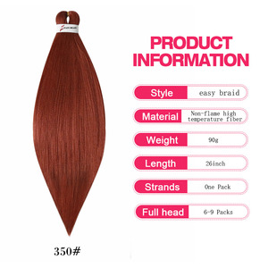 Cheveux synthétiques pré-étirés en vrac pour tresses au crochet, type Box Braid, Jumbo, EZ Expression, 1X2X3X, marque privée - Product Image 3