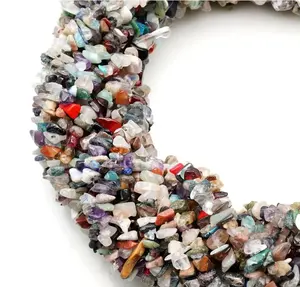 Multi Color Chip Gemstone Irregular Beads Strands Collar Gemstone Strand Diy Jewelry
