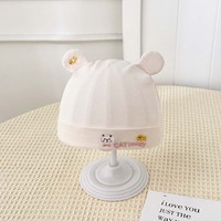 Bonnet bébé respirant en coton et élasthanne 0-3 mois unisexe, doux, léger, respectueux de la peau, pour nouveau-né