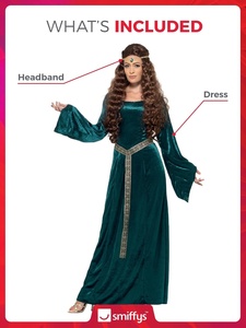 <strong>Smiffys</strong>-Medieval Lady Costume with Dresses for Women - Product Image 4