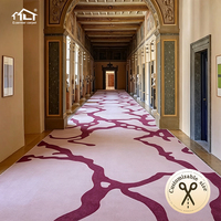 Usine Dsermer Vente en gros de tapis haut matelassé personnalisé rose mur à mur Rouleau de hall d'hôtel Alfombra