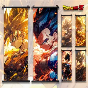 ลากลูกบอลZ Goku Super SaiyanภาพจิตรกรรมฝาผนังGohan Wall Artอะนิเมะโปสเตอร์Kakarotการ์ตูนScrollsตกแต่งภายในภาพวาดของขวัญ