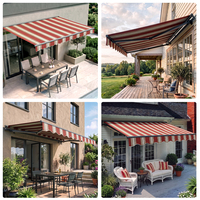 Auvent motorisé à bras articulés, cassette intégrale, électrique, rétractable, imperméable, pour terrasse extérieure, balcon, protection solaire avec télécommande