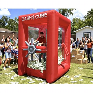 Máquina de cabina de agarre de dinero de cubo de efectivo inflable para atrapar juegos inflables de cabina de gorila inflable para eventos - Product Image 1