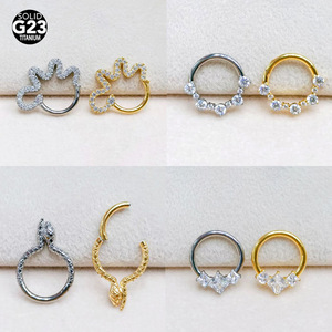 ASTM F136 titanio all'ingrosso Piercing <span class=keywords><strong>gioielli</strong></span> cerchio donna anelli al naso narice Piercing <span class=keywords><strong>gioielli</strong></span> - Product Image 1
