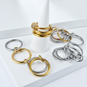 Anillo de moda geométrico minimalista para mujer, chapado en oro de 18 quilates, acero de titanio, joyería para el dedo índice, regalo - Product Image 4