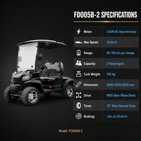 Carrito de Golf Eléctrico de Dos Plazas, Motor de CA de 4KW, 60V, Alcance de 80-100KM, para Campos de Golf, Resorts y Villas, Color Personalizado, Venta al Por Mayor