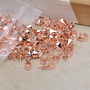 10 Accesorios DIY para Perlas Sueltas, Placa de Flores con Hebilla de Semilla de Melón de Plata S925, Colgante Simple de 4 mm, Soporte para Perlas Colgantes 4983 - Product Image 4