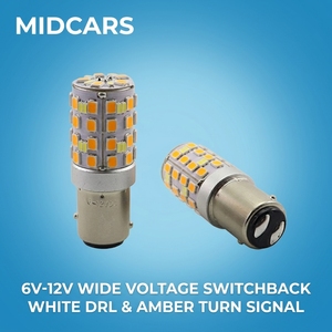 BAY15D LED Ampul 1157 Switchback 6V <span class=keywords><strong>12V</strong></span> Çift Renkli Beyaz Kehribar Antik Araç Gösterge Paneli Sinyal Lambası Pozitif Topraklama - Product Image 1
