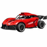Voiture télécommandée 49 MHz, voiture de course RC à cockpit ouvert avec châssis de sécurité réaliste et grand spoiler, cadeau pour garçons et enfants