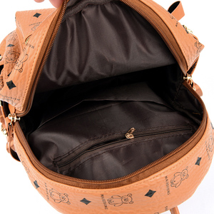 Popular Fashion Women's Spring Waterproof Portable PU Fabric <b>Backpack</b> with Zipper Closure for Daily Travel and Storage - Product Image 2