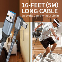 Cable VR de 5M, USB 3.0 de Alta Velocidad, Cable de Carga Tipo C, Cable USB a USB C de Carga Rápida para Juegos de PC, Steam VR
