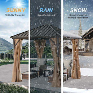 ABCCANOPY Alu Gartenpavillon 3x3 m Luxus Pavillon Hardtop Festes Dach Partyzelt Gazebo <span class=keywords><strong>Abri</strong></span> <span class=keywords><strong>De</strong></span> <span class=keywords><strong>jardin</strong></span> En Métal Pérgola - Product Image 6