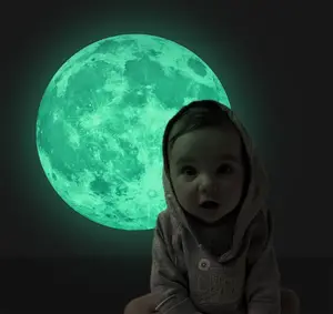 Funlife karanlık duvar veya tavan 30CM ay çıkartmalar için simüle ay etkisi gece yaratıcı hediyeler çocuklar için yatak odası