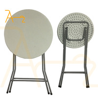 Vente en gros en usine Table pliante ronde blanche en plastique portable Dia 60cm 80cm pour hôtel Bar de fête Tables de cocktail