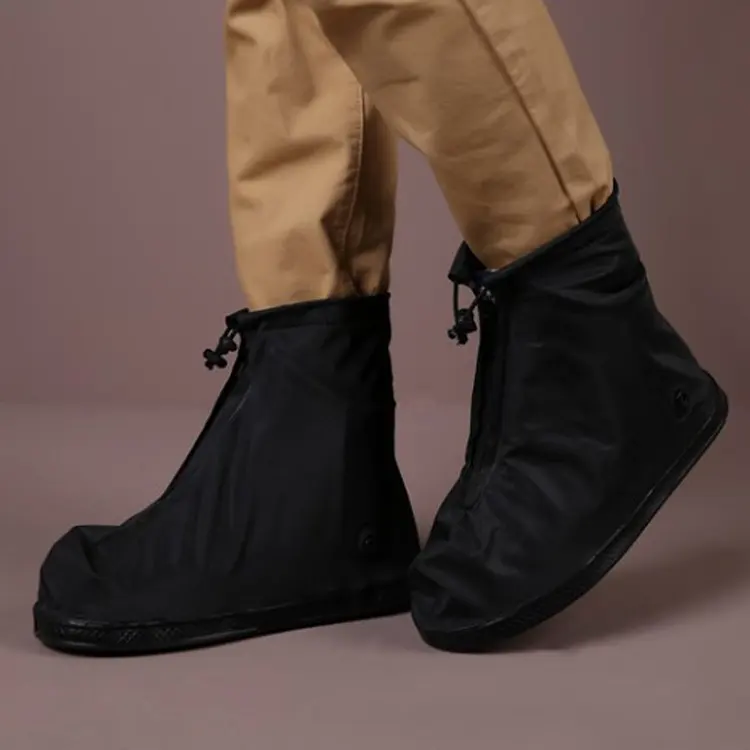 עמיד למים יוניסקס נעלי רובוטים PVC מגן גשם נעל כיסוי לשימוש חוזר נעל כיסוי גשם אתחול כיסוי עם רוכסן