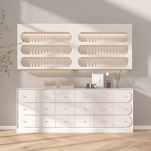 יופי מפעל למכירה לבן נורד מסמר סלון להציג ארון לק דבק סלון רצפת מגירת אחסון במחיר זול - Product Image 3