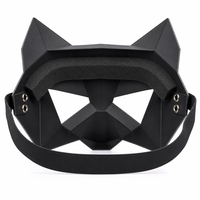 Masque de loup géométrique original pour fête d'Halloween, style low poly intégral en noir mat