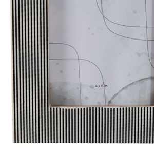 Cornice moderna per foto con bordo a righe, 4x6 pollici, cornice decorativa per camera da letto, soggiorno, decorazione da parete per la casa - Product Image 5