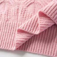 Pull en cachemire pur à 100 % avec détails en paillettes - Pull rose blush en tricot torsadé - Haut tricoté de luxe fini à la main