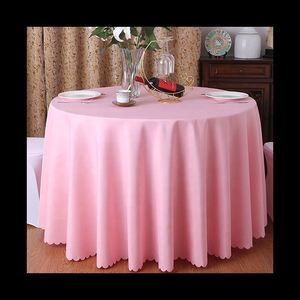 Luxury 132 <b>Round</b> White <b>Table</b> Cloth Polyester <b>Tablecloth</b> Linen <b>for</b> Wedding Banquet Restaurant - Product Image 2