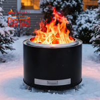 Brasero sans fumée en acier inoxydable de 19 pouces, poêle à combustion secondaire pour bois, foyer de camping portable