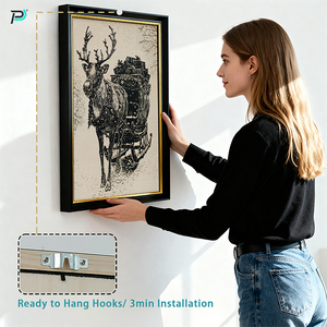 Sang trọng handmade 3D gỗ cứu trợ tường nghệ thuật hiện đại trừu tượng Hươu khắc trang trí nội thất tùy chỉnh kích thước đóng khung cho phòng khách bán buôn - Product Image 3