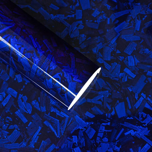 Vinilo Adhesivo para Automóviles de Fibra de Carbono Forjado Azul Brillante, PVC/PET Resistente a los Rayos UV, Autoregenerable, que Cambia de Color, Antiarañazos - Product Image 1